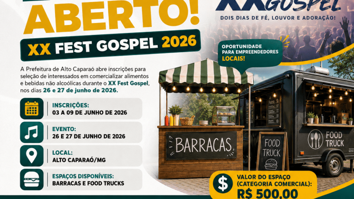 📢 EDITAL ABERTO – XX FEST GOSPEL 2026